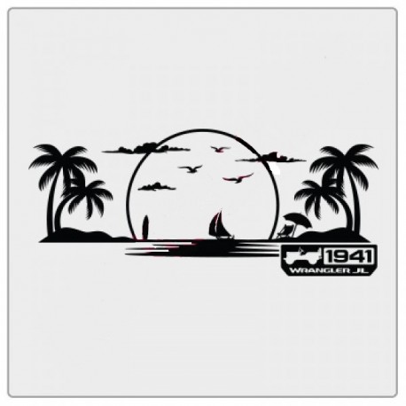 Sticker "Beach with 1941" für Dashboard Wrangler JL