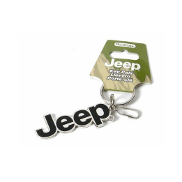 Schlüsselanhänger "Jeep" chrom / schwarz Plasticolor