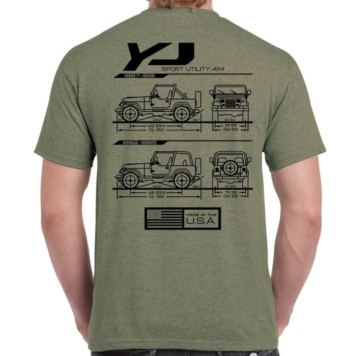 Wrangler YJ Blueprint T-Shirt