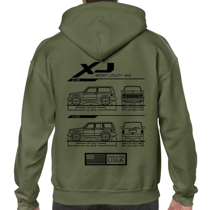 Cherokee XJ Blueprint Hoodie