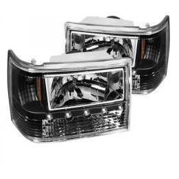 Scheinwerfer schwarz mit LED Standlicht Spyder