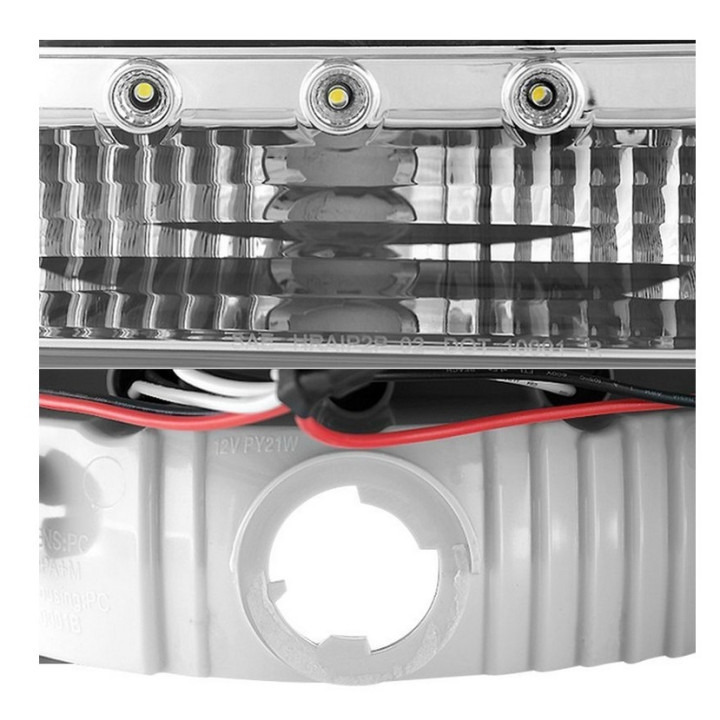 Scheinwerfer chrom mit LED Standlicht Spyder