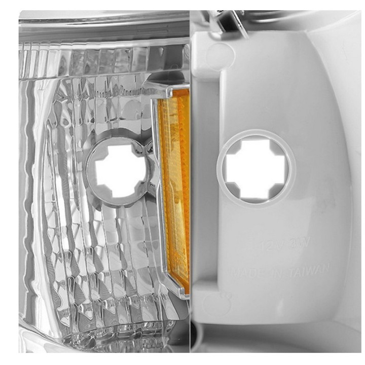 Scheinwerfer chrom mit LED Standlicht Spyder
