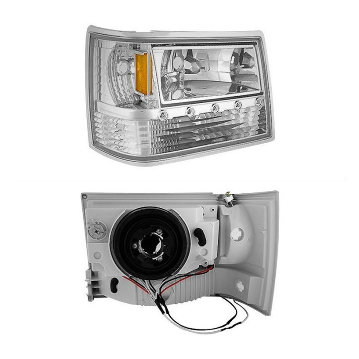 Scheinwerfer chrom mit LED Standlicht Spyder