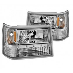 Scheinwerfer chrom mit LED Standlicht Spyder
