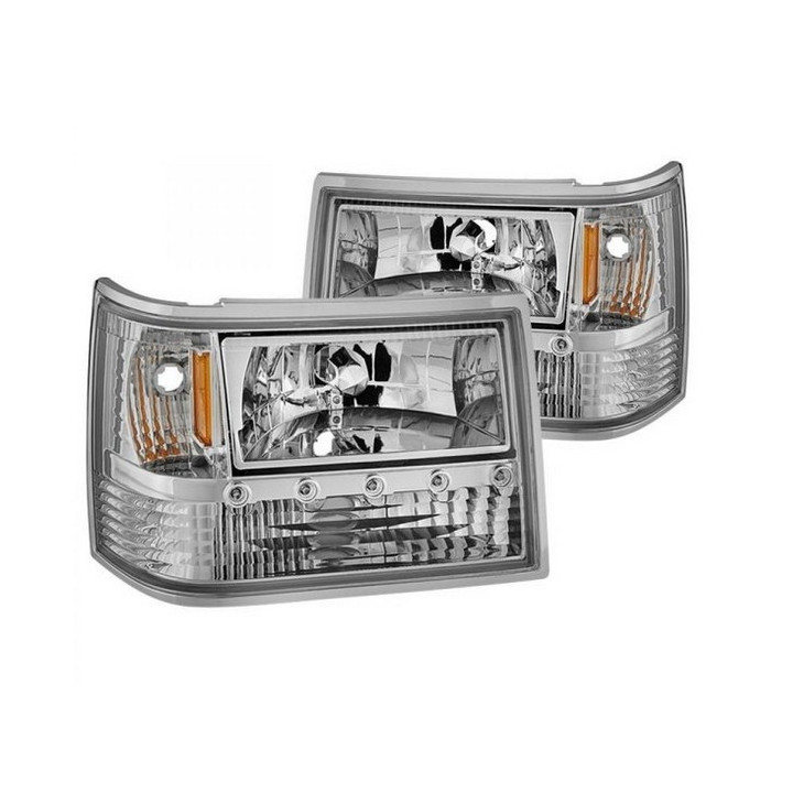 Scheinwerfer chrom mit LED Standlicht Spyder