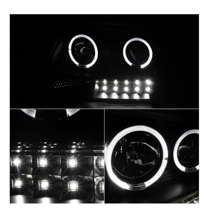 HALO-Scheinwerfer schwarz mit LED Standlicht Spyder Automotive