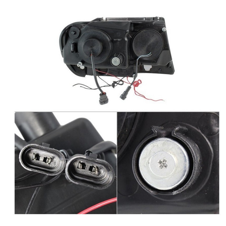 HALO-Scheinwerfer schwarz mit LED Standlicht Spyder Automotive
