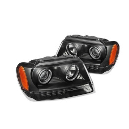 HALO-Scheinwerfer schwarz mit LED Standlicht Spyder Automotive