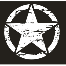 Decal "Ripped-off Armystar" weiss klein