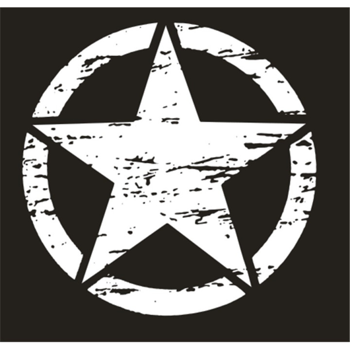 Decal "Ripped-off Armystar" weiss klein