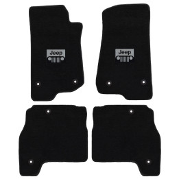 Fussmatten-Set vorne & hinten schwarz mit Jeep Grill Lloyd Mats