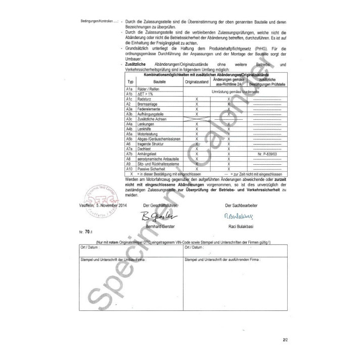 DTC-Gutachten Spurverbreiterung RAM 2500 / 3500 02-16 P-1655/06