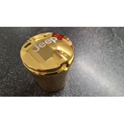 Aschenbecher für Getränkehalter mit Jeep-Logo gold