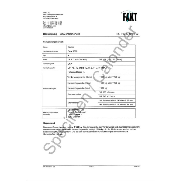 FAKT-Gutachten Achslasterhöhung RAM 1500 12-18 PC-17-N191-02