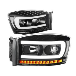 Scheinwerfer mit sequentiellem Blinker schwarz Lumen
