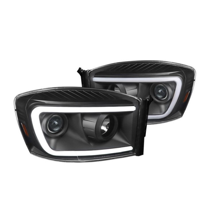 Scheinwerfer matt-schwarz mit "Switch-Back" Blinker Spec-D