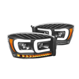 Scheinwerfer mit sequentiellem Blinker schwarz Lumen