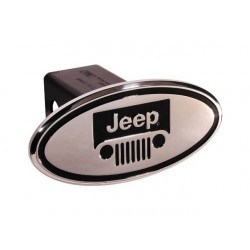 Hitch-Cover chrom mit Jeep-Logo schwarz