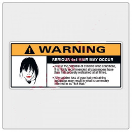 Warning-Sticker "Jeep Hair" für Sonnenblende
