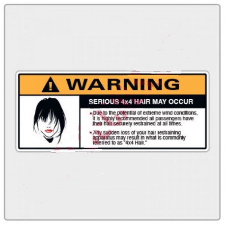 Warning-Sticker "Jeep Hair" für Sonnenblende