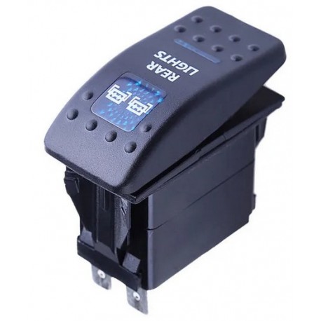 Kippschalter "Rear Lights" mit roter Beleuchtung