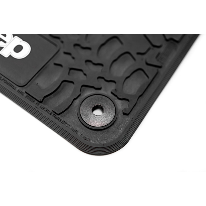 Gummimatten-Set vorne & hinten schwarz mit Jeep-Schriftzug in verschiedenen Farben