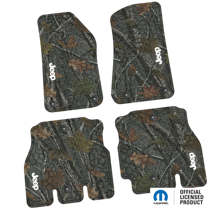 Gummimatten-Set vorne & hinten Camouflage mit Jeep-Schriftzug in verschiedenen Farben