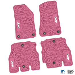 Gummimatten-Set vorne & hinten "Pink" mit Jeep-Schriftzug
