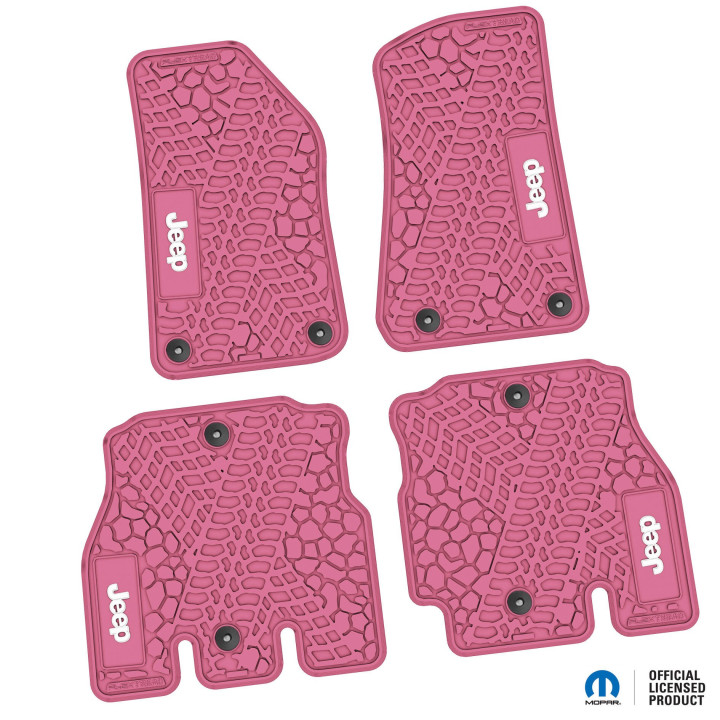 Gummimatten-Set vorne & hinten "Pink" mit Jeep-Schriftzug