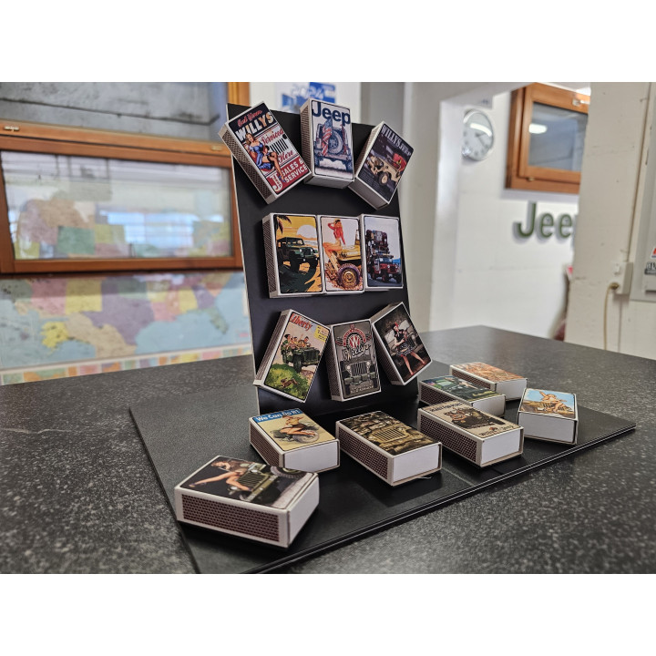 Magnet-Tafel mit Jeep Zundholzschächteli