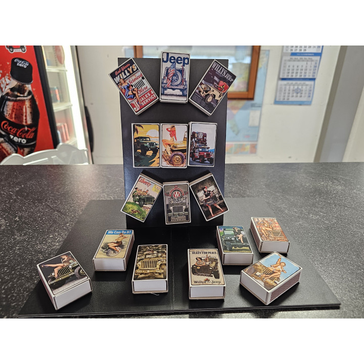 Magnet-Tafel mit Jeep Zundholzschächteli