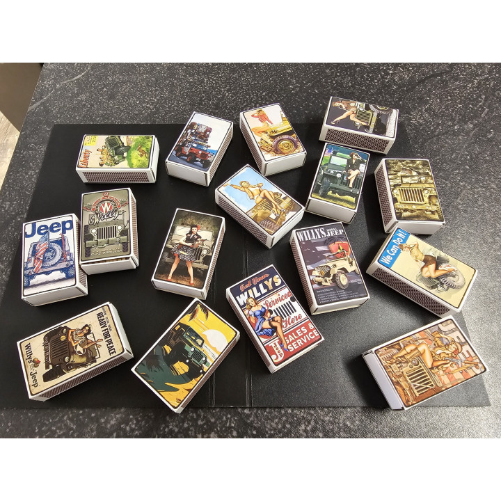 Magnet-Tafel mit Jeep Zundholzschächteli