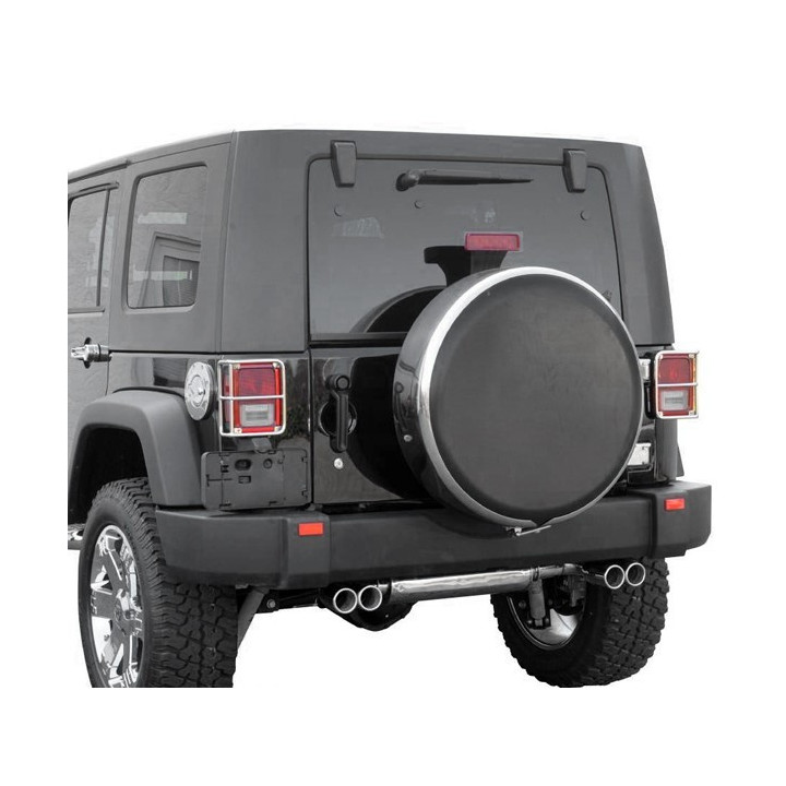 Abschliessbares Reserverad-Cover Hartplastik schwarz / chrom Wrangler JK