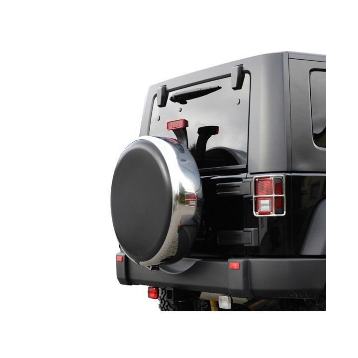 Abschliessbares Reserverad-Cover Hartplastik schwarz / chrom Wrangler JK
