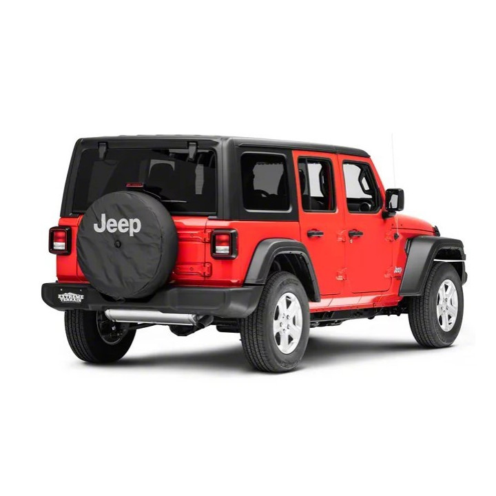 Reserverad-Cover Leder schwarz Wrangler JL