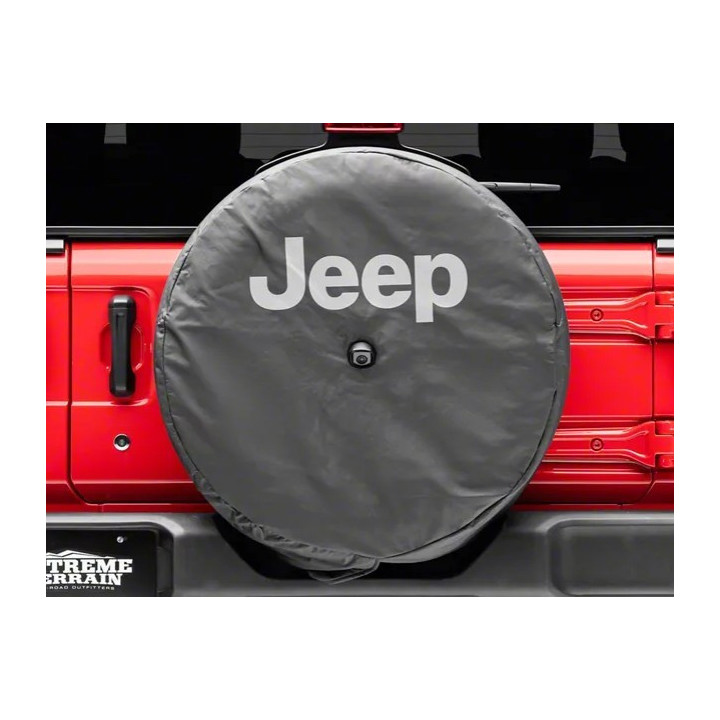 Reserverad-Cover Leder schwarz Wrangler JL