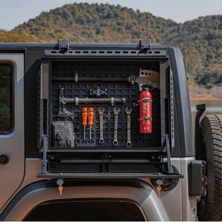 Rear Side-Window Storage Box Set mit Molle-Panel TacMolle Wrangler JKU