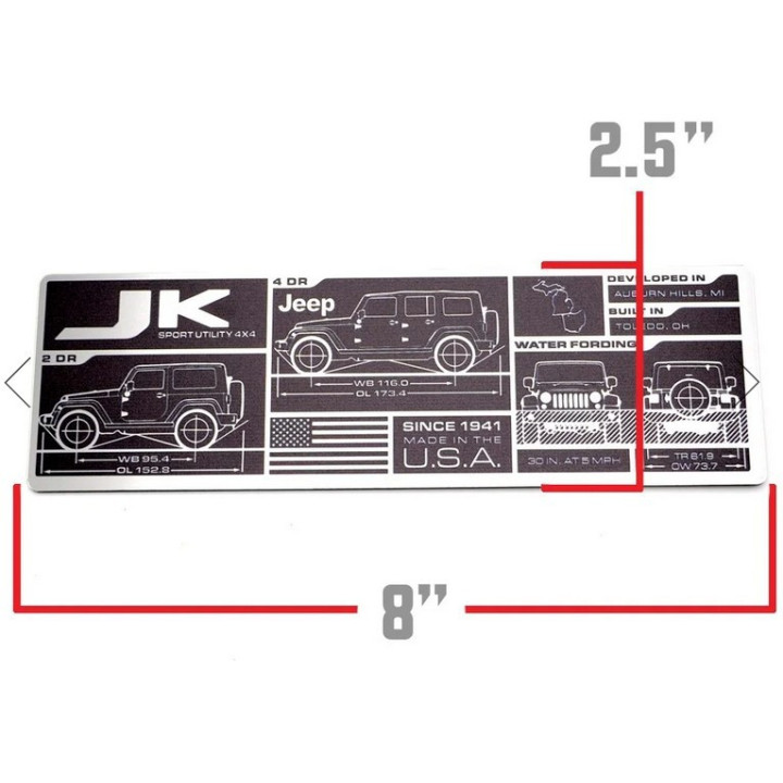 Wrangler JL Data Plate