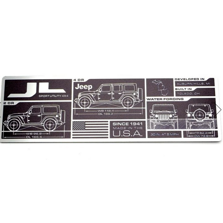 Wrangler JL Data Plate