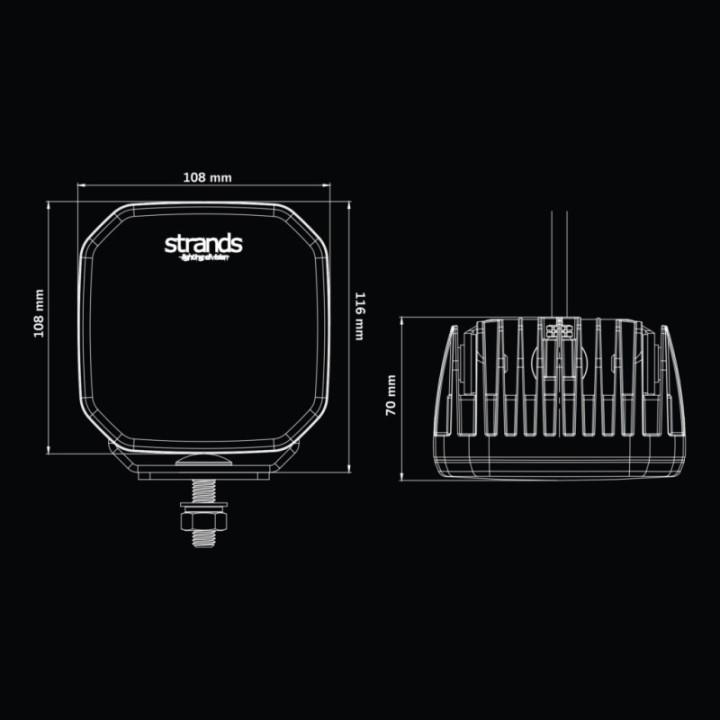 LED-Zusatzscheinwerfer "FOR9T No-Glare" Strands