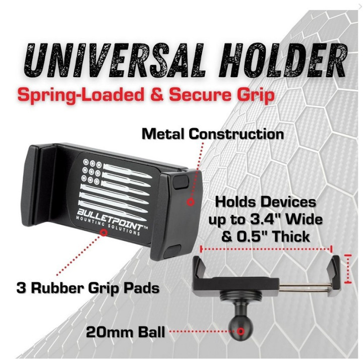 Single Dash-Mount mit XL Phone-Halter BulletPoint