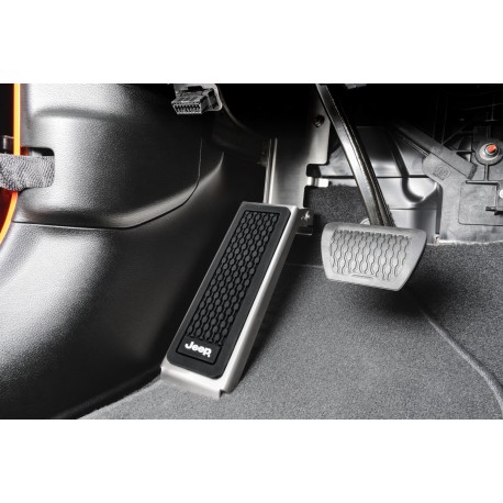 Dead-Pedal Fussraste silber mit Jeep-Pad Quadratec