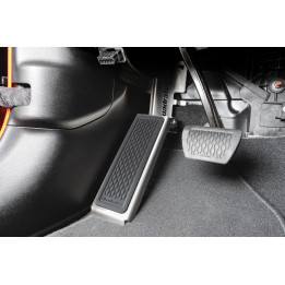 Kopie von Dead-Pedal Fussraste silber mit Rubber-Pad Quadratec