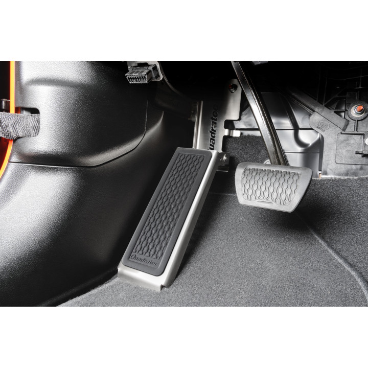 Kopie von Dead-Pedal Fussraste silber mit Rubber-Pad Quadratec