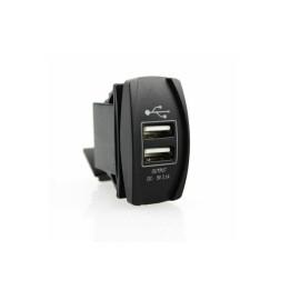 Kippschalter-Blende mit 2 USB-Ports und blauer Beleuchtung