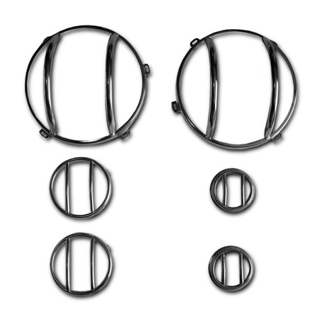 Lampengitter-Satz 6-Teilig schwarz vorne