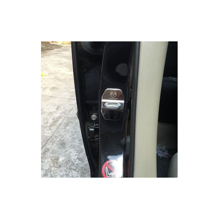 Scharnier-Blende chrom mit Dodge Logo
