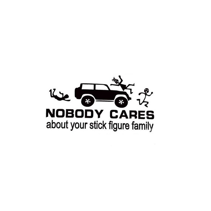 Sticker "Nobody Cares about your Stick Figure Family"