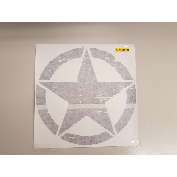 Decal "Ripped-off Armystar" mattschwarz klein